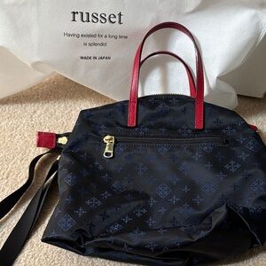 Russ Black Tote with Red Accents